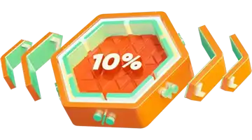 Image of a bonus icon labeled 10% representing the cashback bonus at Drip Gambling Platform.