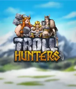 Immerse yourself in "Troll Hunters," where valiant Viking warriors are poised to take on their foes. The logo shows a pair of Vikings, male and female, armed and ready, overlooking a cold mountainous backdrop. They radiate power and determination, reflecting the spirit of the game's adventurous theme.